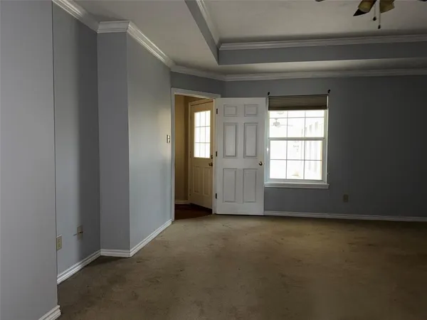 an empty room with windows