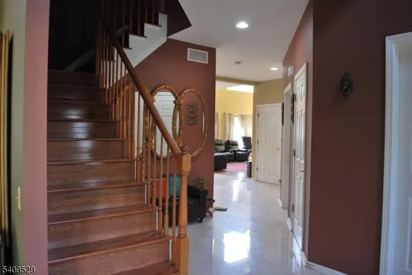 a view of a entryway in a house