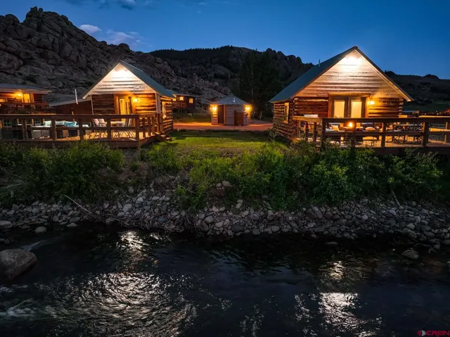 an aerial view of a house with garden