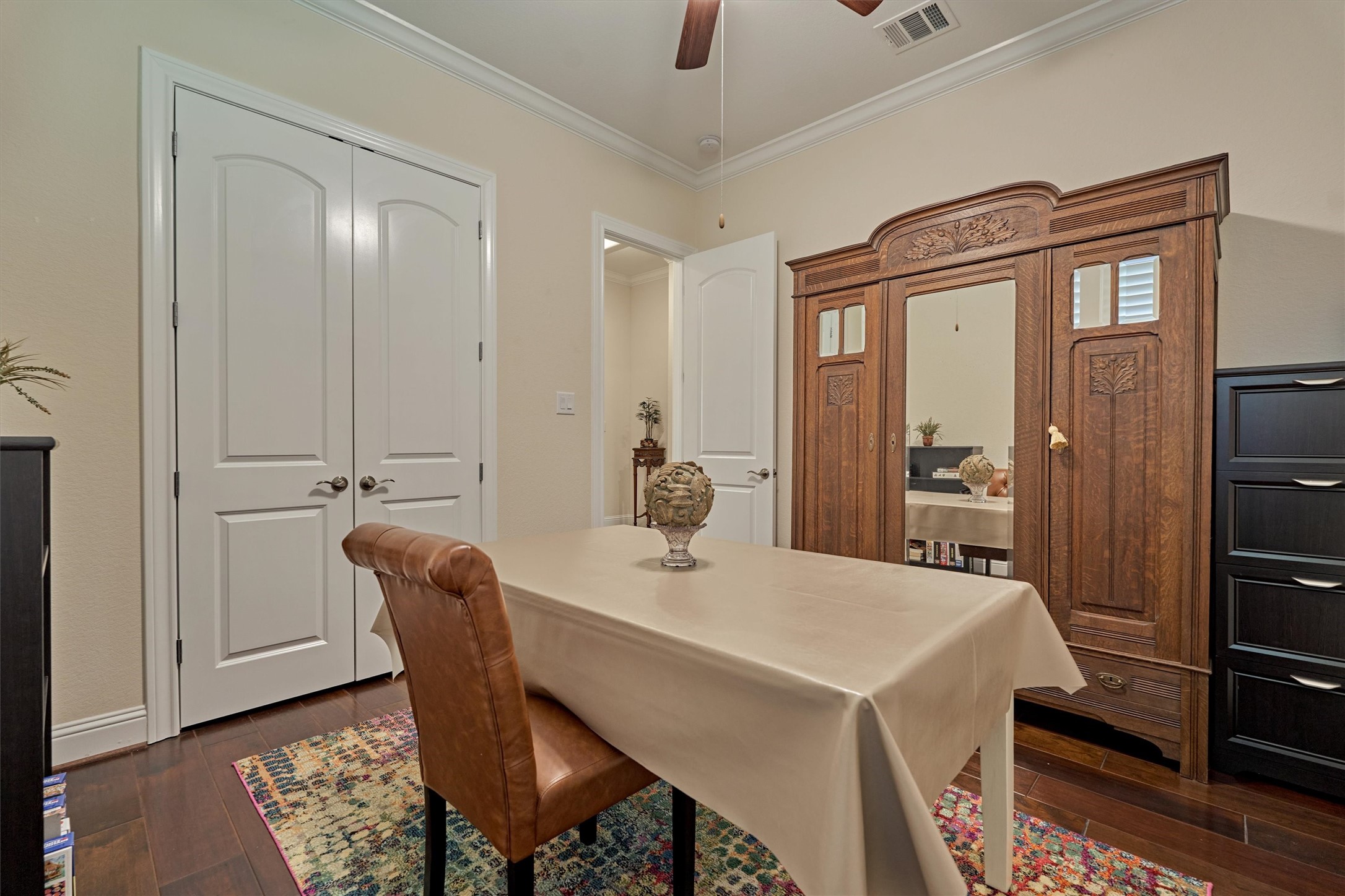 8827 Leaning Hollow Lane Spring, TX 77379 - Photo 13 of 49 Double wood doors, crown molding and fan with light kit,