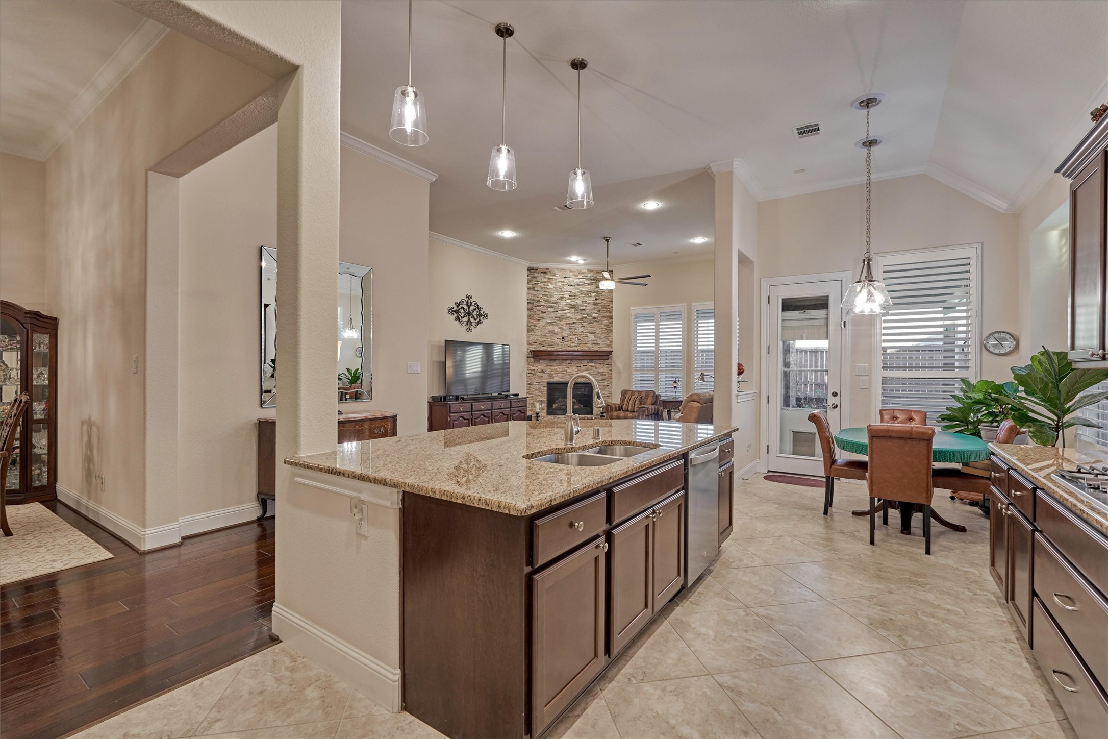 8827 Leaning Hollow Lane Spring, TX 77379 - Photo 25 of 49 New pendant lighting above island and breakfast table.