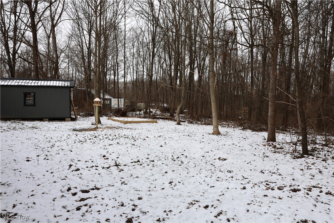 29311 Rabbit Ridge Road Howard, OH 43028 - Photo 19 of 39 Yard covered in snow with an outbuilding