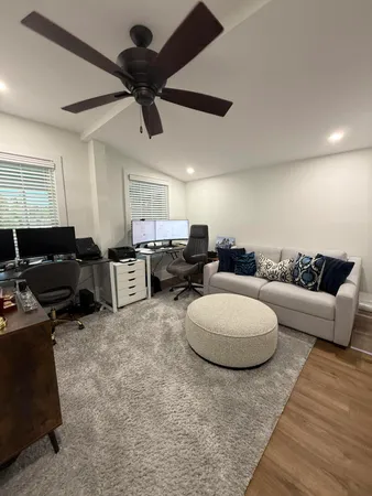 a living room with furniture