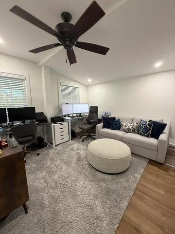 a living room with furniture