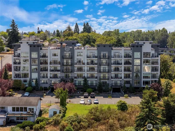 a view of a city with tall buildings