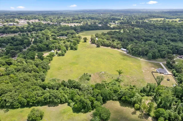 a view of a lake with a city