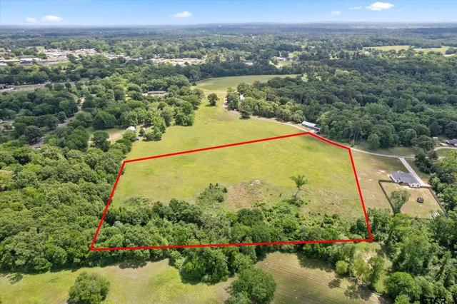 an aerial view of residential houses with outdoor space and swimming pool