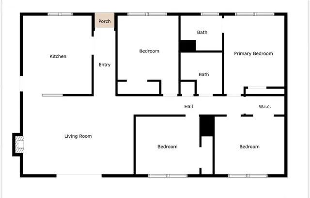 a picture of a bathroom with a white wall