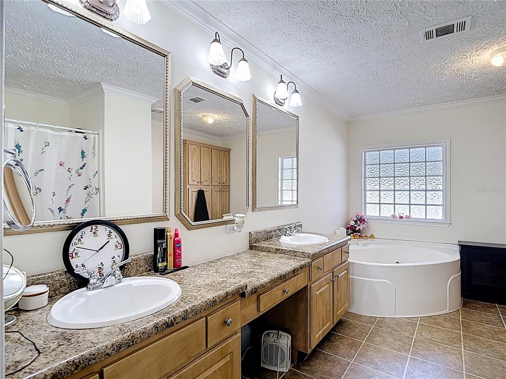 15821 Archer Street Hudson, FL 34667 - Photo 52 of 77 a bathroom with a granite countertop bathtub sink vanity mirror and toilet