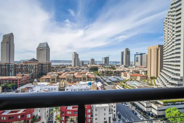 a view of city from balcony