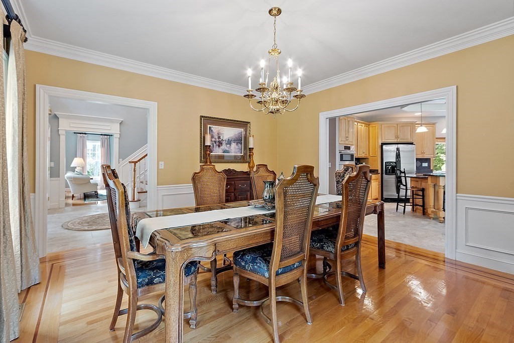106 Fox Run Road Bolton, MA 01740 - Photo 15 of 41 a view of a dining room with furniture and chandelier