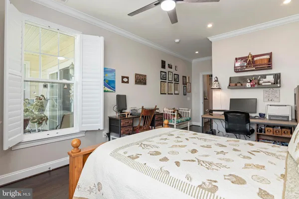 a view of a balcony with furniture