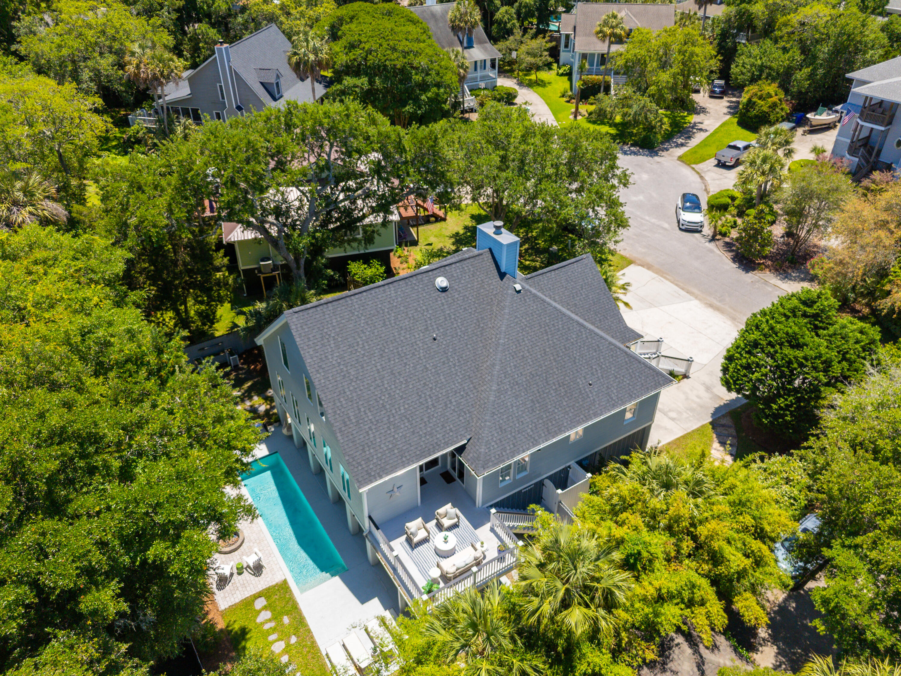 10 Wills Way Isle of Palms, SC 29451 - Photo 73 of 104 Ariel of home and pool