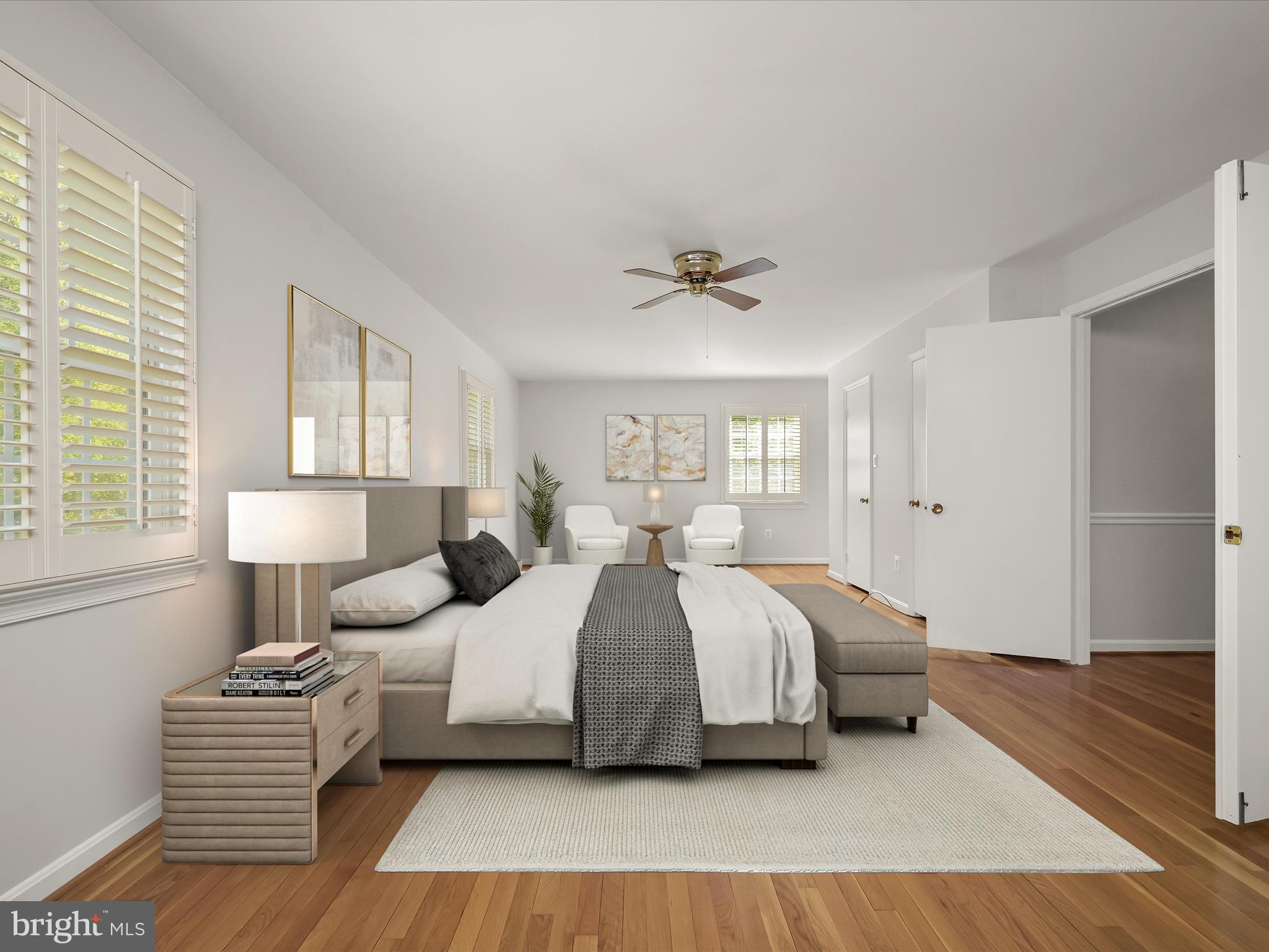 Virtually Staged Primary Bedroom