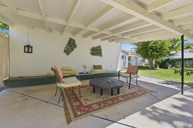 365 North Main Street Fillmore, UT 84631 - Photo 31 of 51 Covered patio featuring a concrete slab and exposed beam ceiling