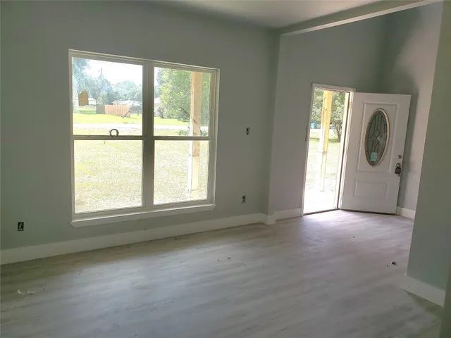 an empty room with a window