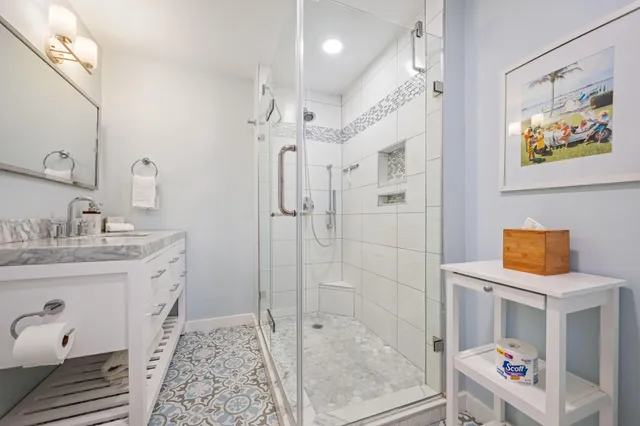 a outdoor living space with furniture and garden view