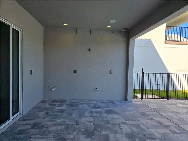 a room that has a fan in it