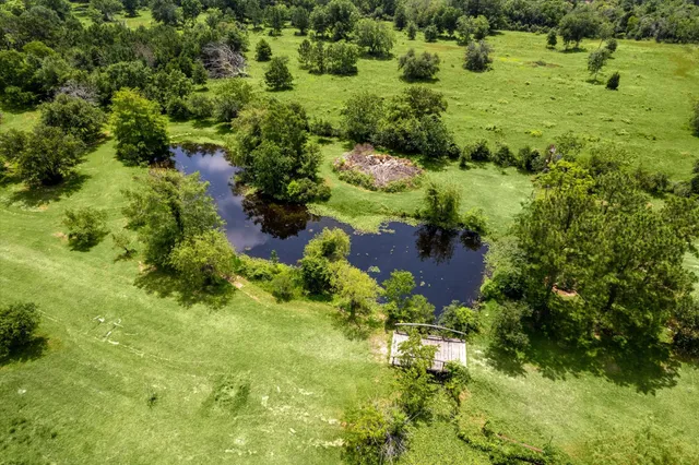 an aerial view of a house