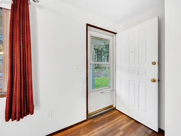 a view of a room with a small space