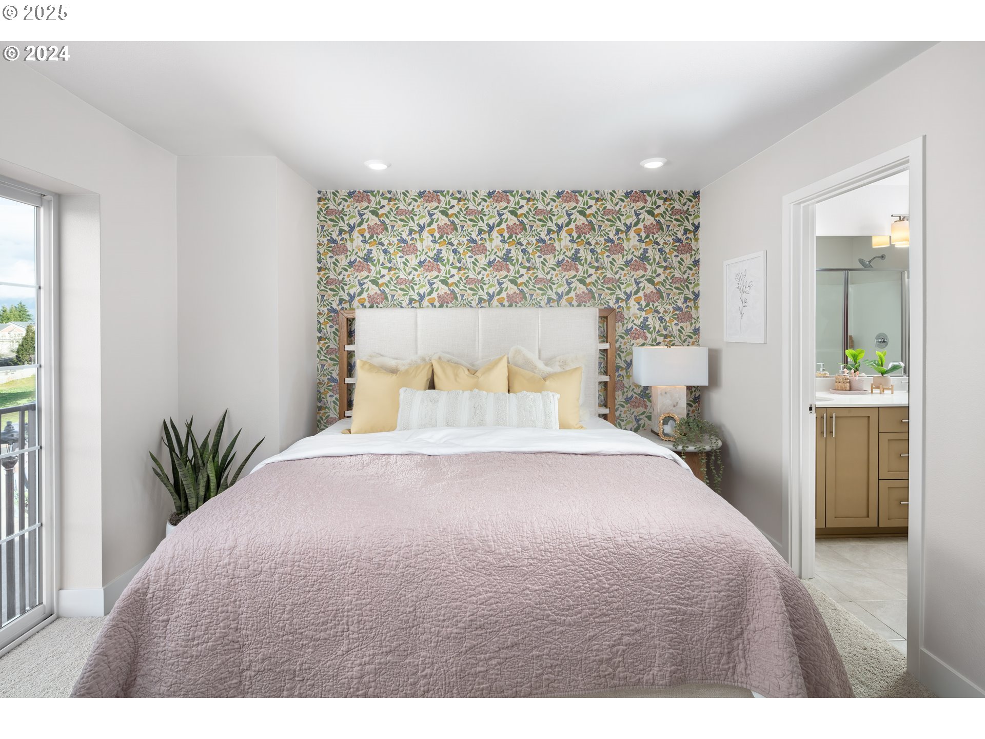16658 Southwest Jean Louise Road Tigard, OR 97223 - Photo 7 of 19 a bedroom with a bed and a potted plant