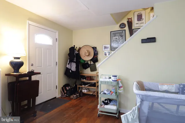 a room with a workspace