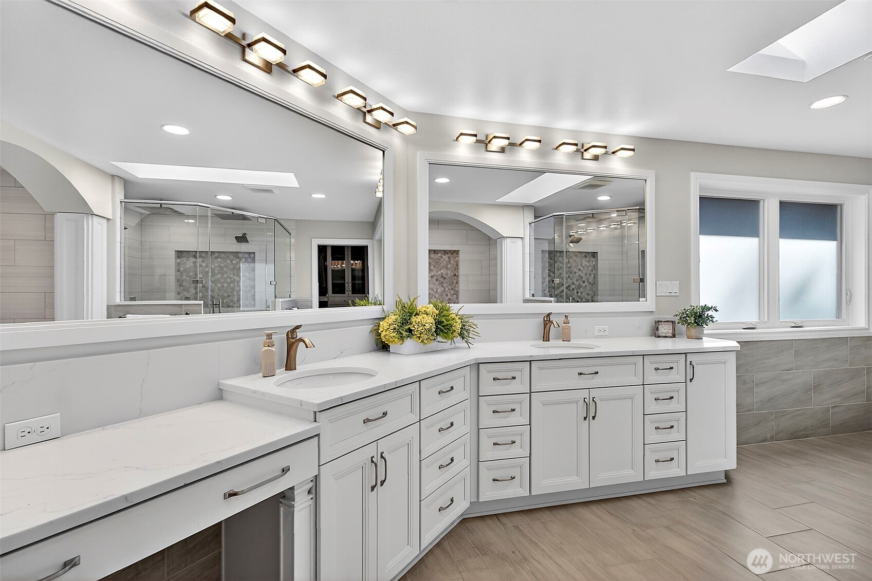 34529 5th Place Southwest Federal Way, WA 98023 - Photo 32 of 40 a bathroom with a double vanity sink and a mirror