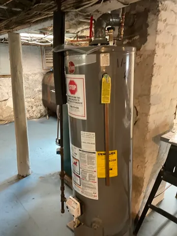 a close view of water heater room