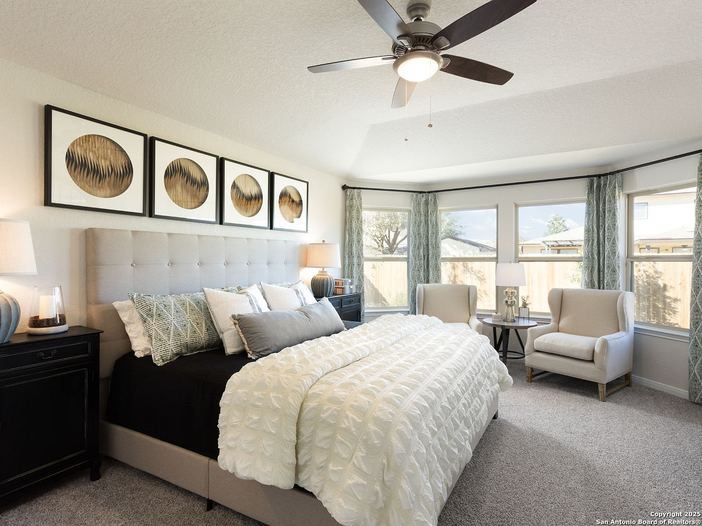 124 Perciful Avenue Cibolo, TX 78108 - Photo 7 of 14 a bedroom with a bed couch and window