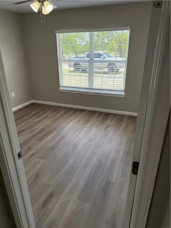 a view of a livingroom with a window