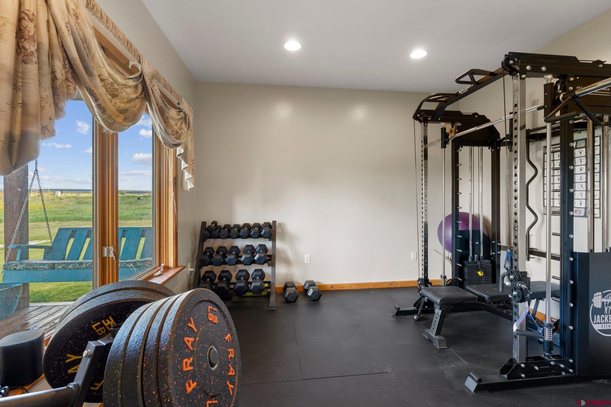 16132 Ee Road Pleasant View, CO 81331 - Photo 24 of 35 a view of a room with gym equipment
