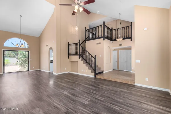 a view of entryway with wooden floor
