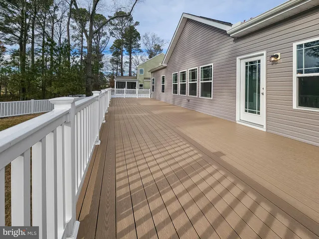 a porch with seating space