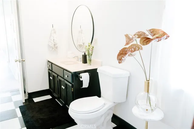 a bedroom with a bed and closet