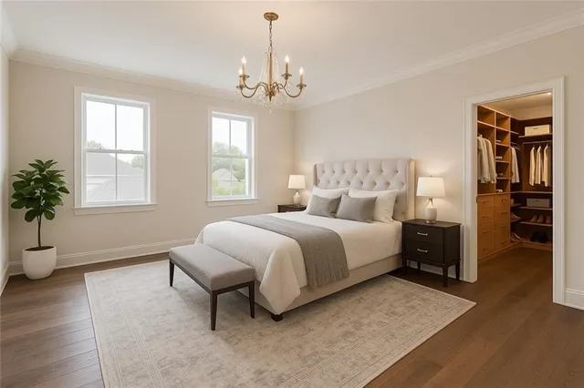 a view of an empty room with windows