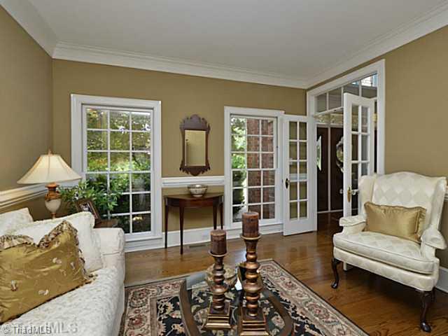 8231 Stafford Mill Road Oak Ridge, NC 27310 - Photo 16 of 16 Senior Office. Main level living space would also make a superb office. Located just to the right of the grand entry, greet your business associates or dearest friends in this bright space. All wood floors have been refinished and stained for that deep rustic look.