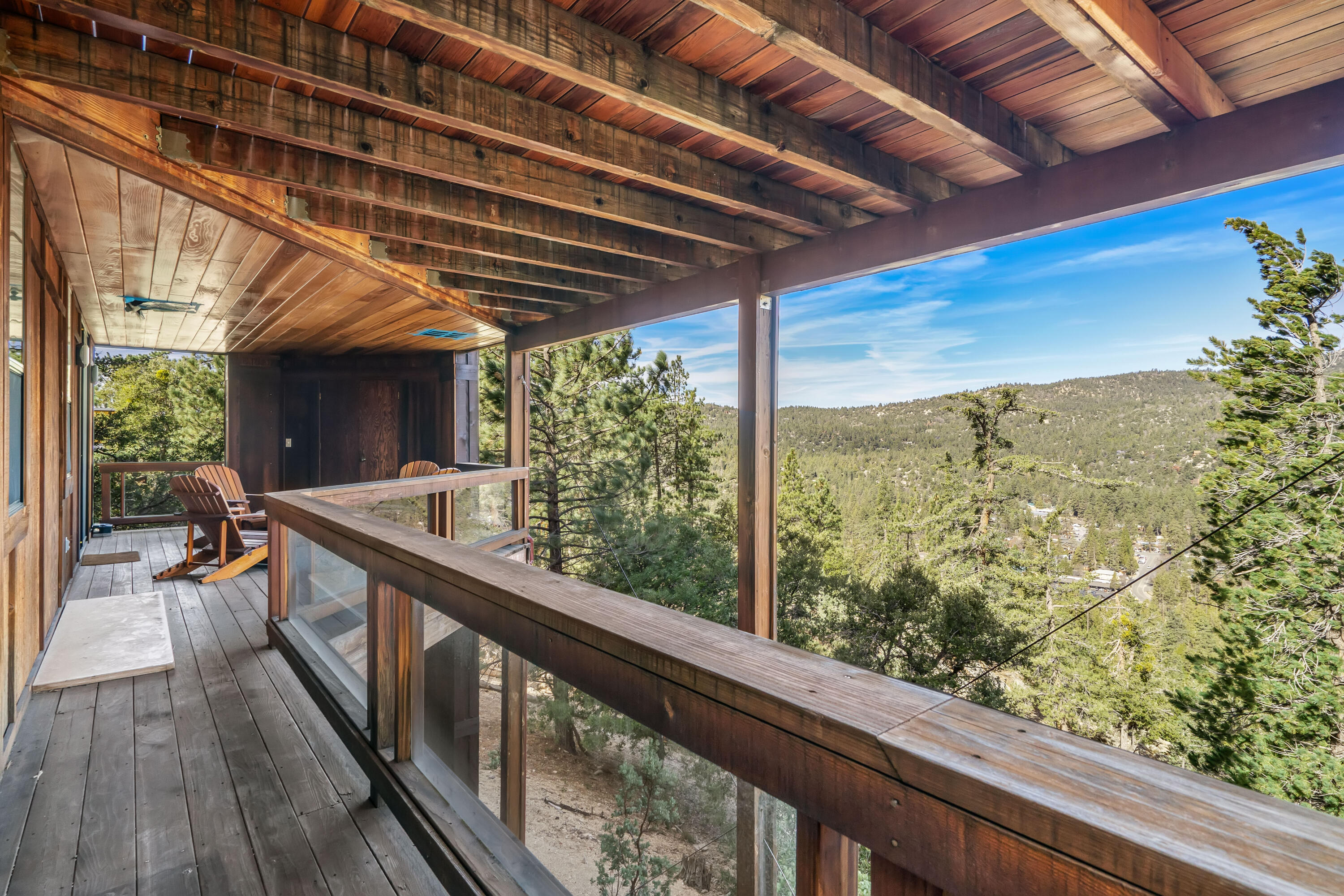 54685 Crest Drive Idyllwild, CA 92549 - Photo 43 of 50 a view of balcony with wooden floor and fence