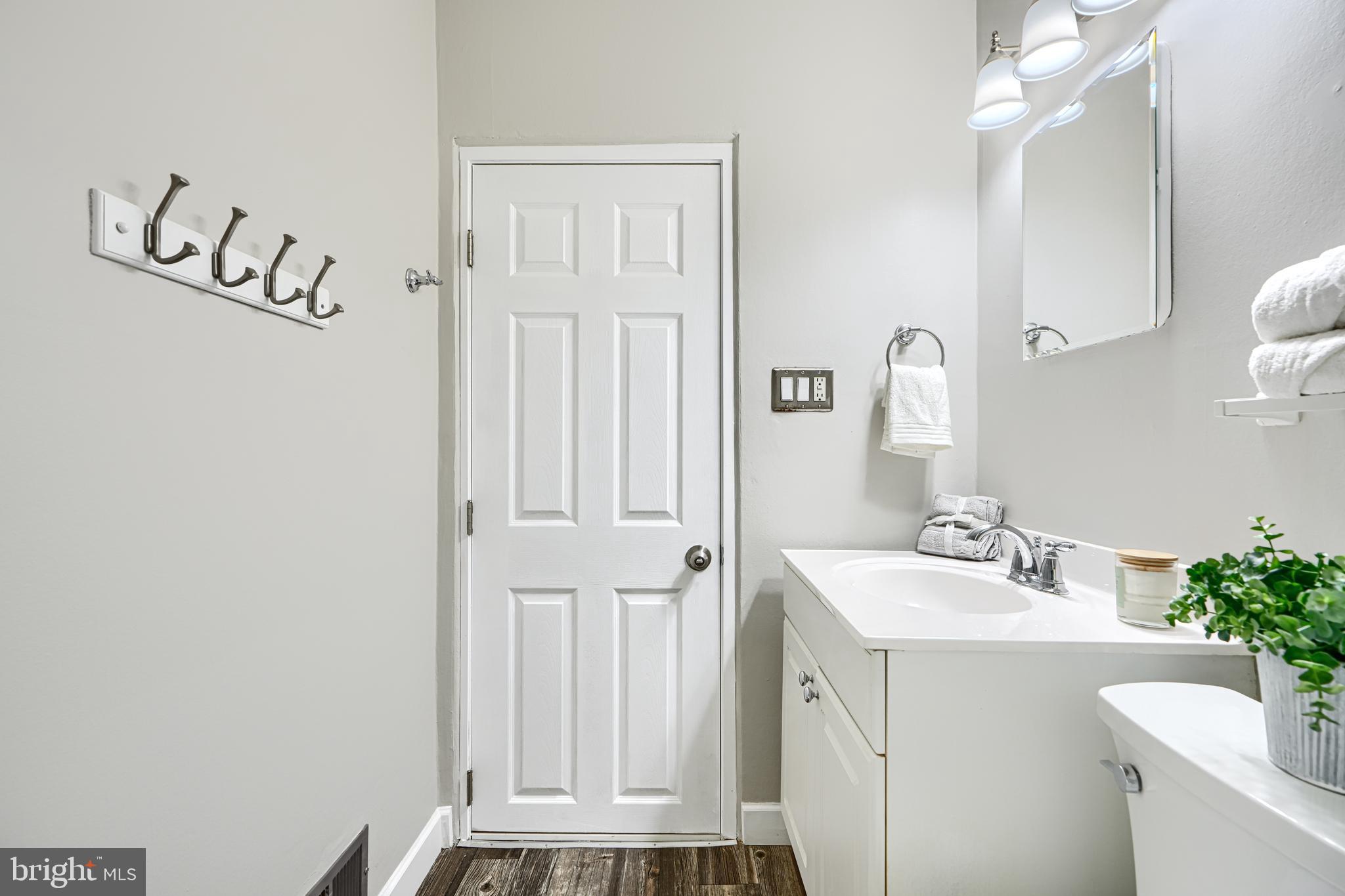 1620 Naturo Road Towson, MD 21286 - Photo 17 of 43 a bathroom with a sink a mirror and a potted plant