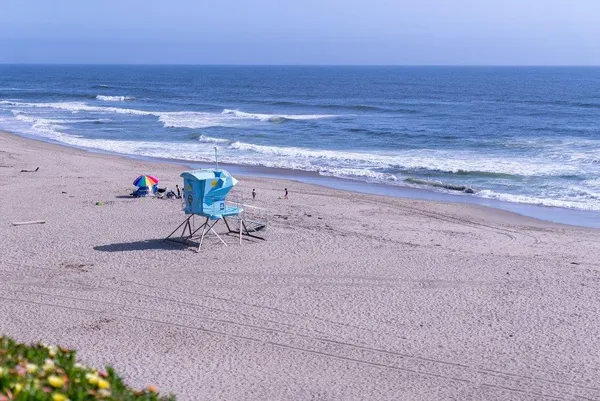 a view of beach and ocean