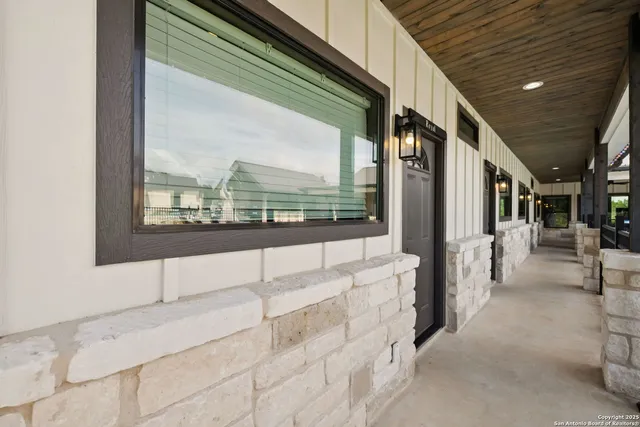 a large white room with a large window