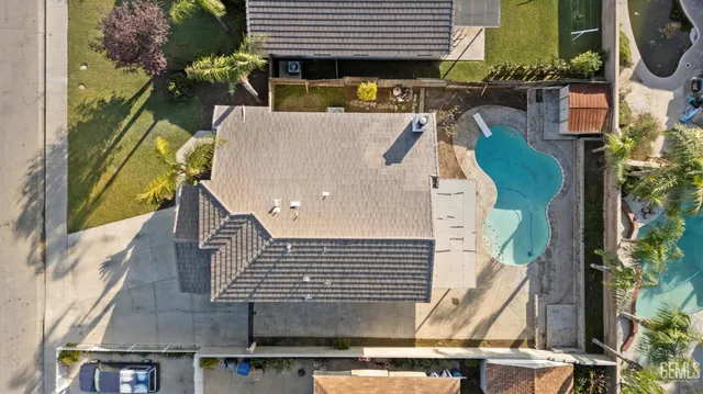 an aerial view of a house