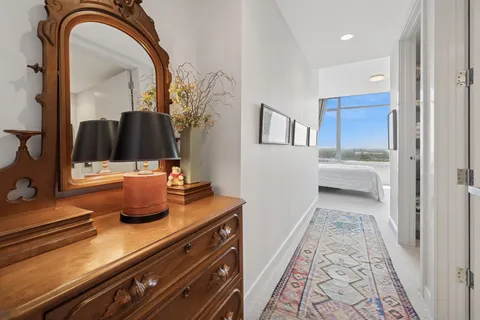 a bathroom with a sink and mirror