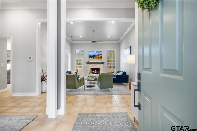 a living room with furniture