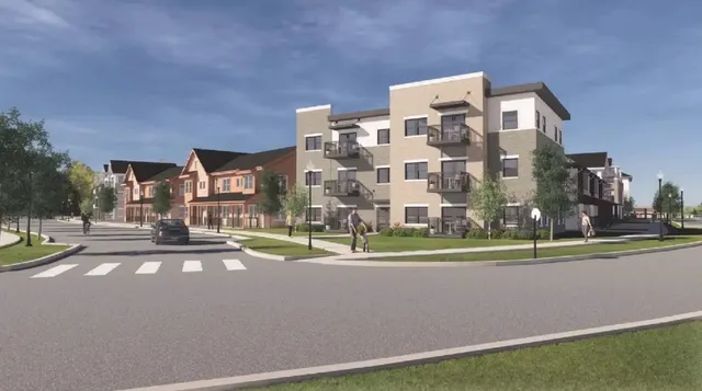 a view of city with tall buildings