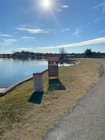 a view of a lake with outdoor space