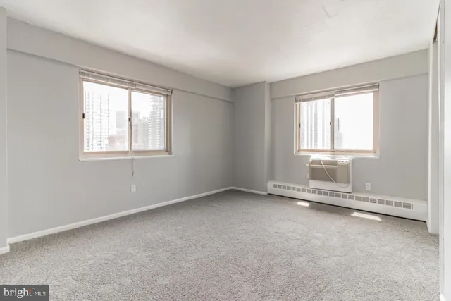 an empty room with a window