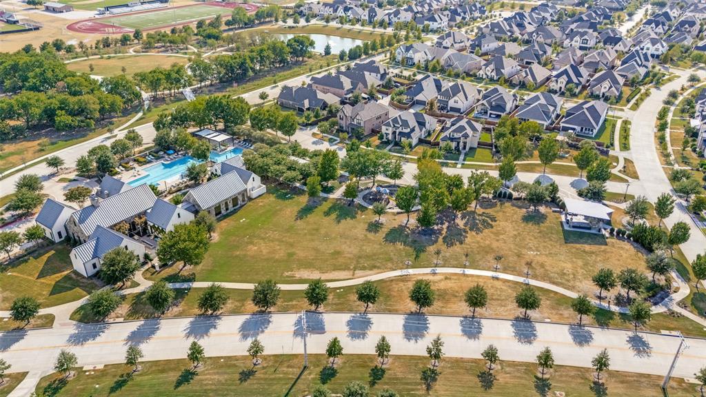 15018 Crape Myrtle Road Frisco, TX 75035 - Photo 34 of 40 Community amenities featuring a swimming pool, clubhouse, open green spaces, and paved pathways