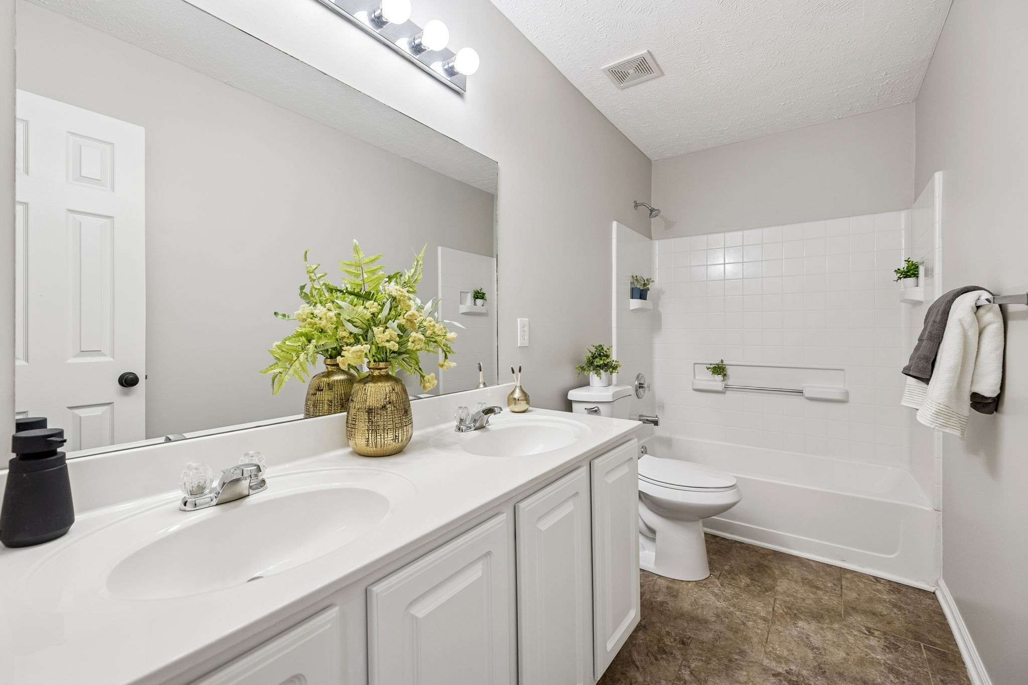 5807 Roxbury Drive Murfreesboro, TN 37128 - Photo 50 of 99 a bathroom with a granite countertop sink a toilet and a mirror