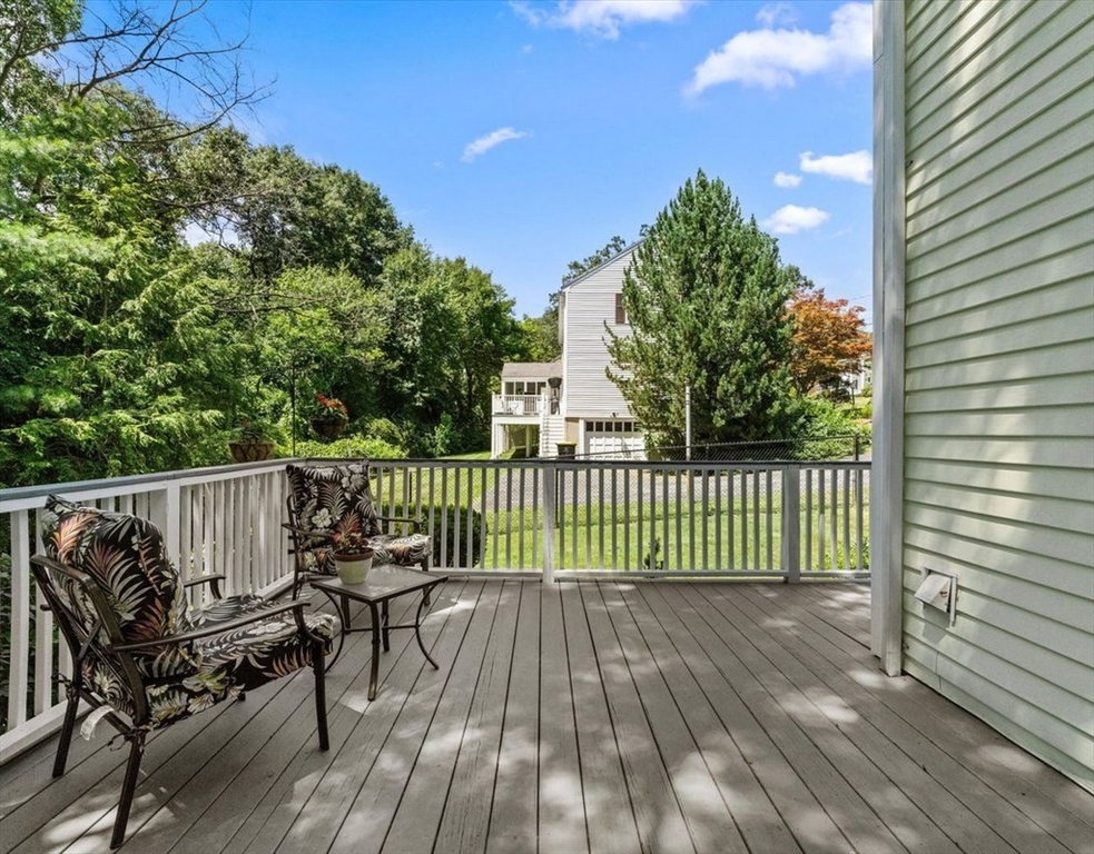 9 Pleasantview Terrace Framingham, MA 01701 - Photo 29 of 35 a view of a wooden deck with a bench