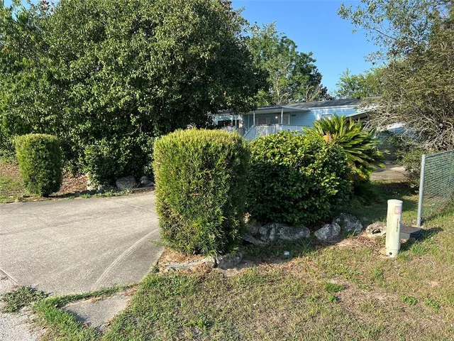a view of a yard of a house